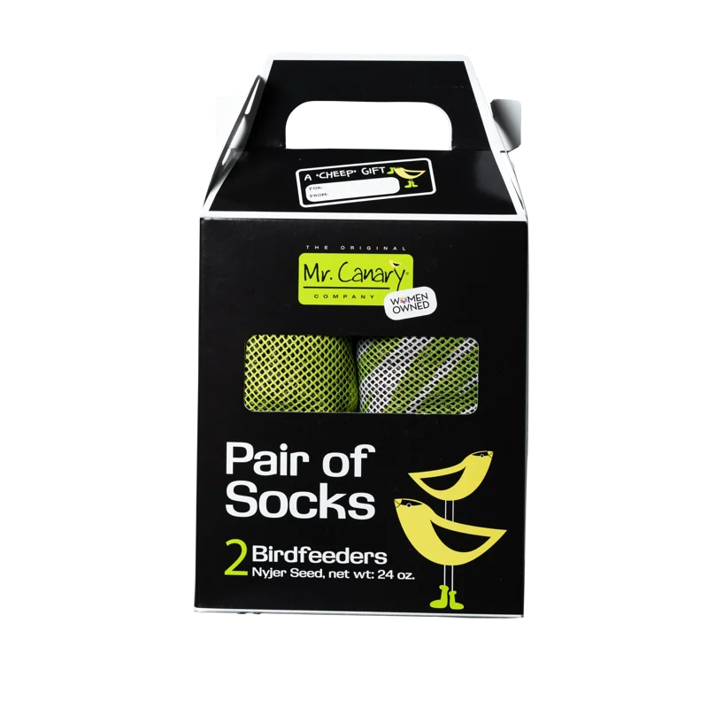 

Seed-Filled Sock Feeder for Finches, 'Pair of Socks' 2ct Kitchen sink folding drain rack Seeder ادوات زراعية Pomegran