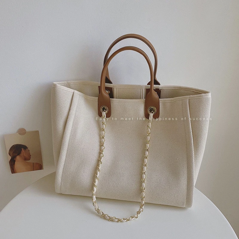 

Large Capacity Women's Handbag Canvas Tote Bags for Woman Luxury Designer Shoulder Bag 2022 New Fashion Totes Female Handbags