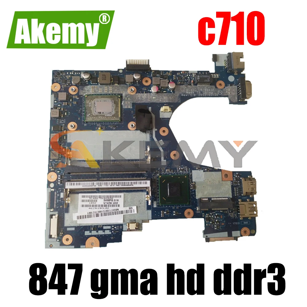 

AKEMY laptop motherboard for acer c7 chromebook c710 la-8943p NBSH711001 intel 847 gma hd ddr3