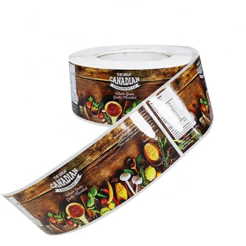 

Custom Waterproof vinyl self Adhesive Canned Food Sticker Label Printing