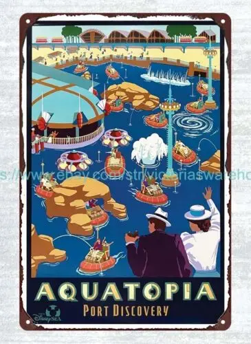 1 шт. Токио море 2001 аттракция акватопии металлическая жестяная вывеска настенные
