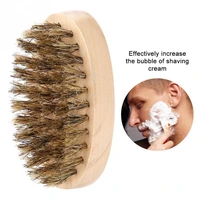 men soft beard brush mustache comb oval bamboo handle shaving brush barber salon beard shaping tool facial beard cleaning tool