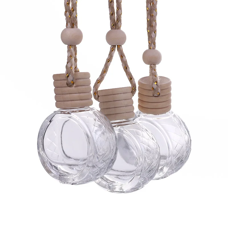 

10ml Hanging Car Perfume Bottle Aromatherapy Bottles Pendant Decorative Container Mini Transparent Glass Jar For Essential Oils
