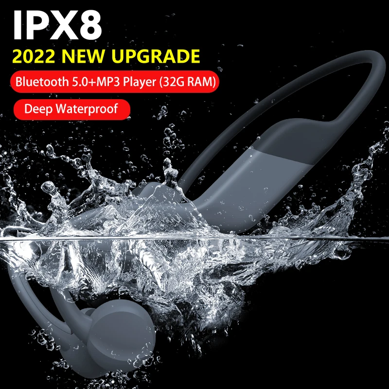 

Bluetooth Swimming Bone Conduction Earphone IPX8 Deep Waterproof Headphone MP3 Player 32GB RAM Earbud Wireless Headset For xaomi