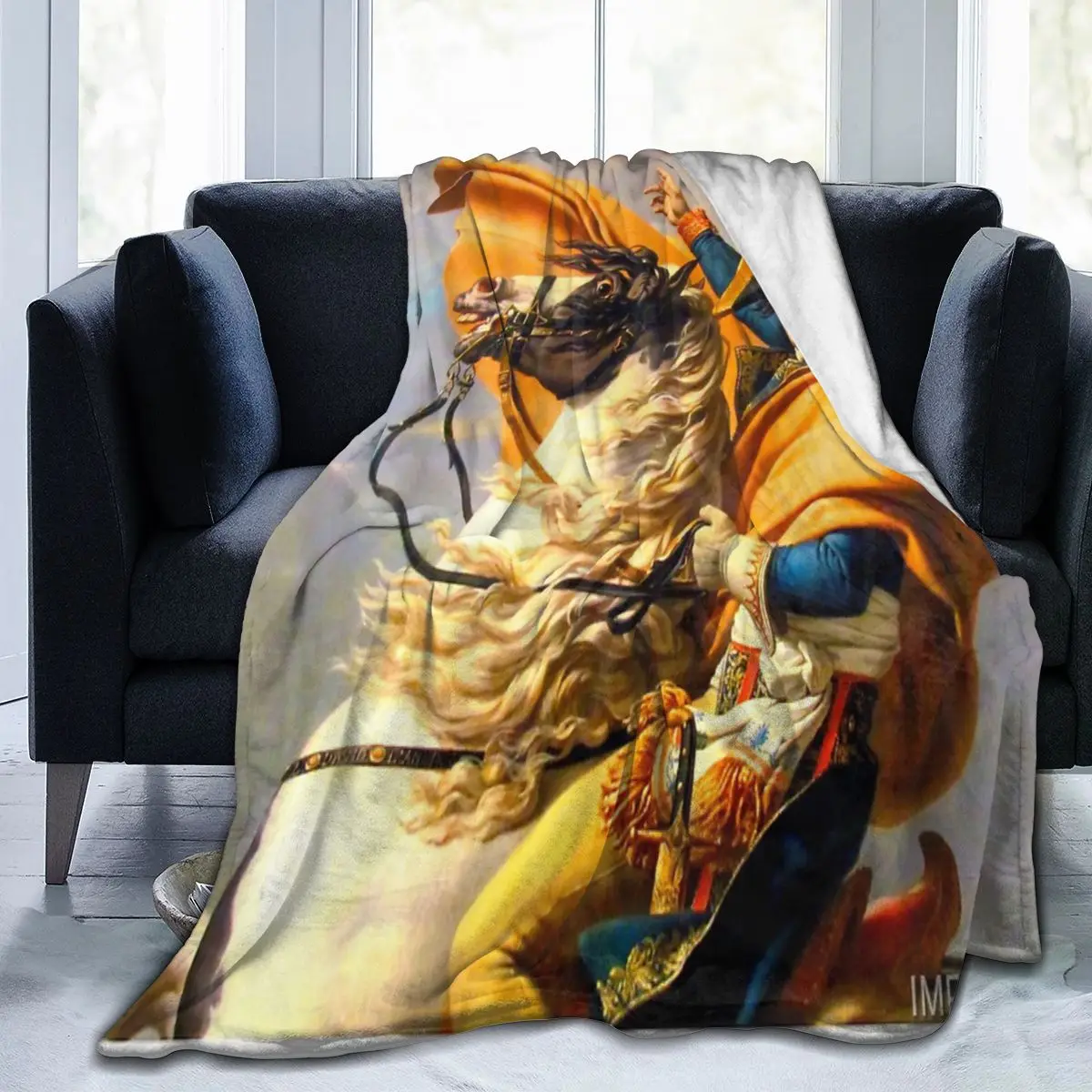 

Napoleon Bonaparte Blanket, Facecloth Blanket Retro Sofa AntiPilling Multi Size