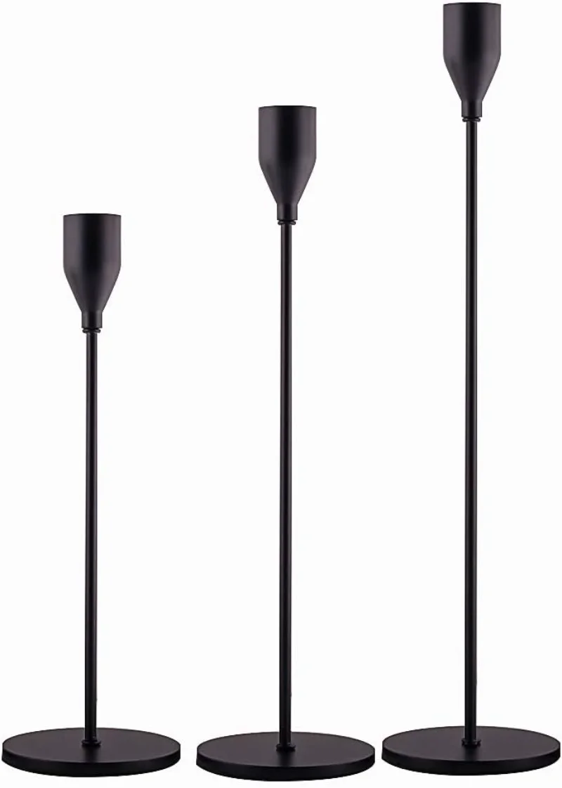 S Set Of 3 For Taper Candles, Decorative Candlestick Holder For Wedding, Dinning, Party, Home Decor
