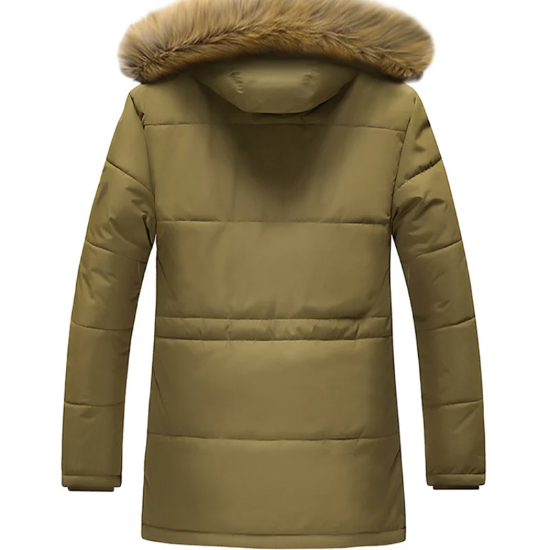 Men's Clothing Velvet Padded Cotton Coat Fur Collar Warm Clothing Winter Coat for The Elderly Oversized Cotton-padded Men