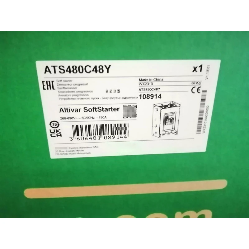 Новый Оригинальный Устройство плавного пуска Schneider ATS480C48Y для двигателей Altistart 480 480A, 208-690В переменного тока, 132-355 кВт (art.: 3920dc65ea51a) - 3920dc65ea51a