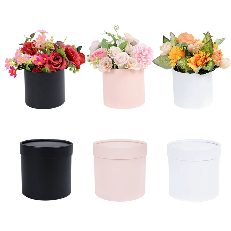 

1Pcs 12*12cm High Quality Round Box Home Decoration Bucket Flower Box Jewelry Storage Candy Packaging Box Birthday Wedding Decor