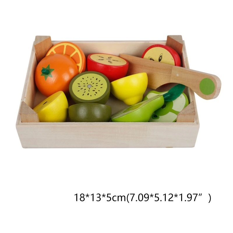 

Matching Game Fruit/Vegetable Cutting Toy Wooden Board Game Realistic for PLAY Food Set for Toddler Preschool Teaching P