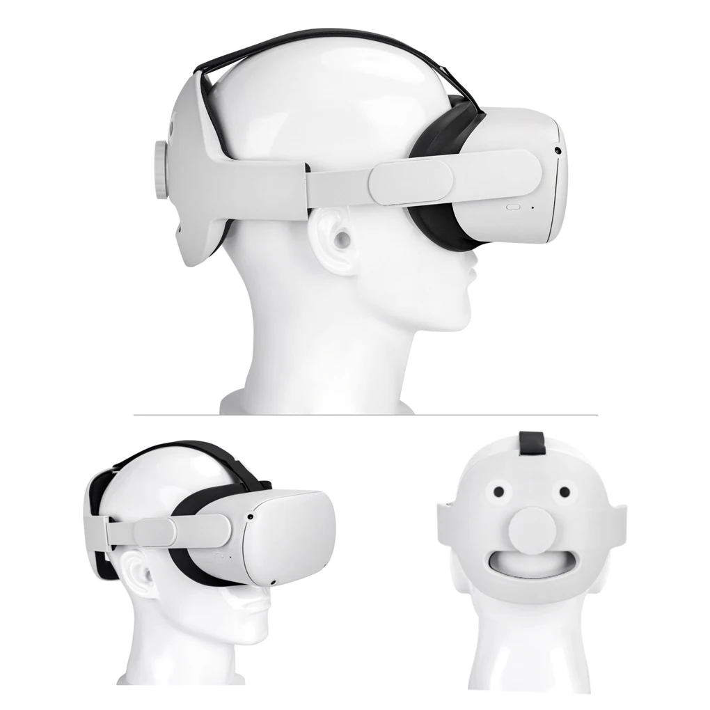 

Ergonomic VR Headset Headband Plastic Adjustable Breathable Head Strap Gaming Supplies Replacement for Oculus Quest 2