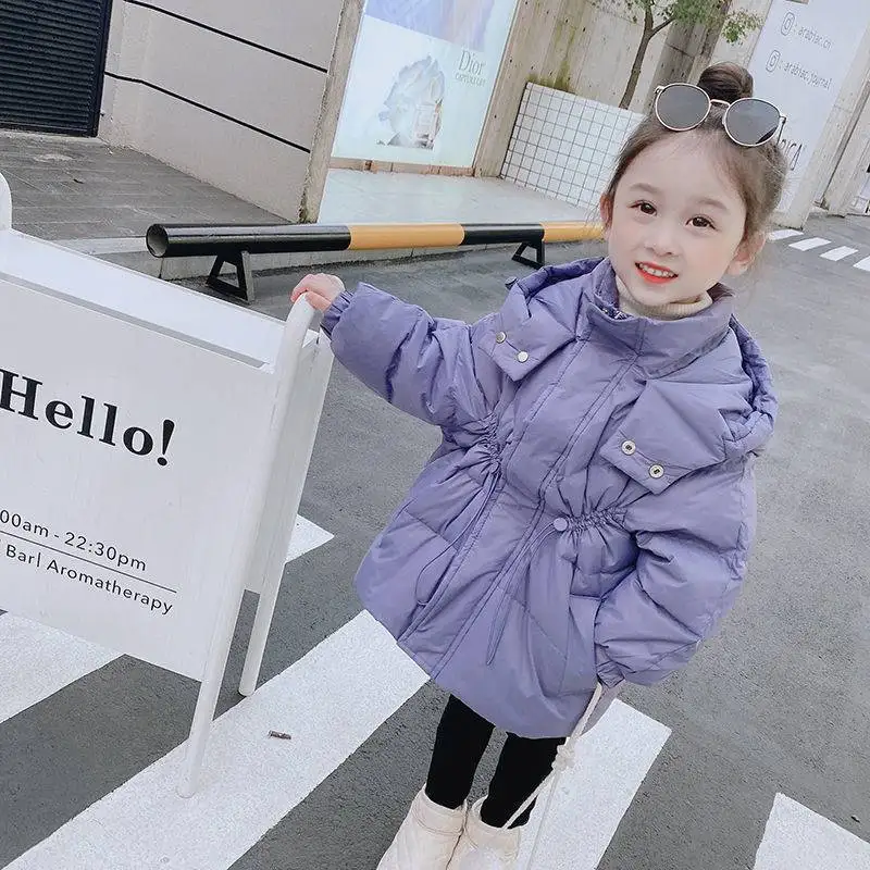 

Girls Kids Down Coat Jacket Overcoat Cotton 2022 Light Warm Plus Thicken Winter Sports Teenager Children's Clothing