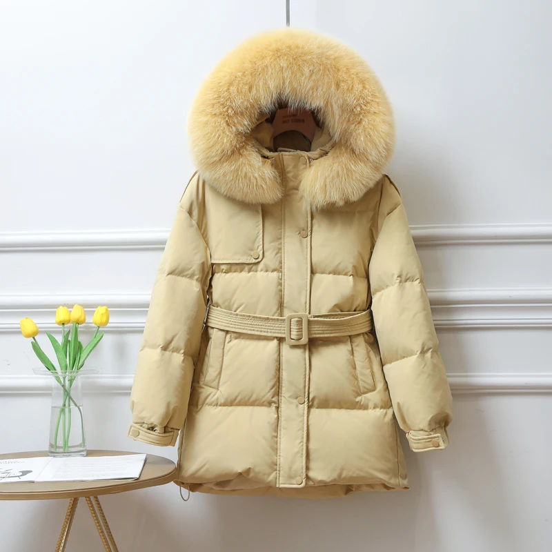 Winter coat women loose down jacket solid color down jacket thick warm coat enlarge