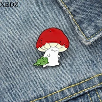 cartoon cat mushroom metal enamel pin frog animal plant vicious brooch clothes backpack lapel badge cute children jewelry gift