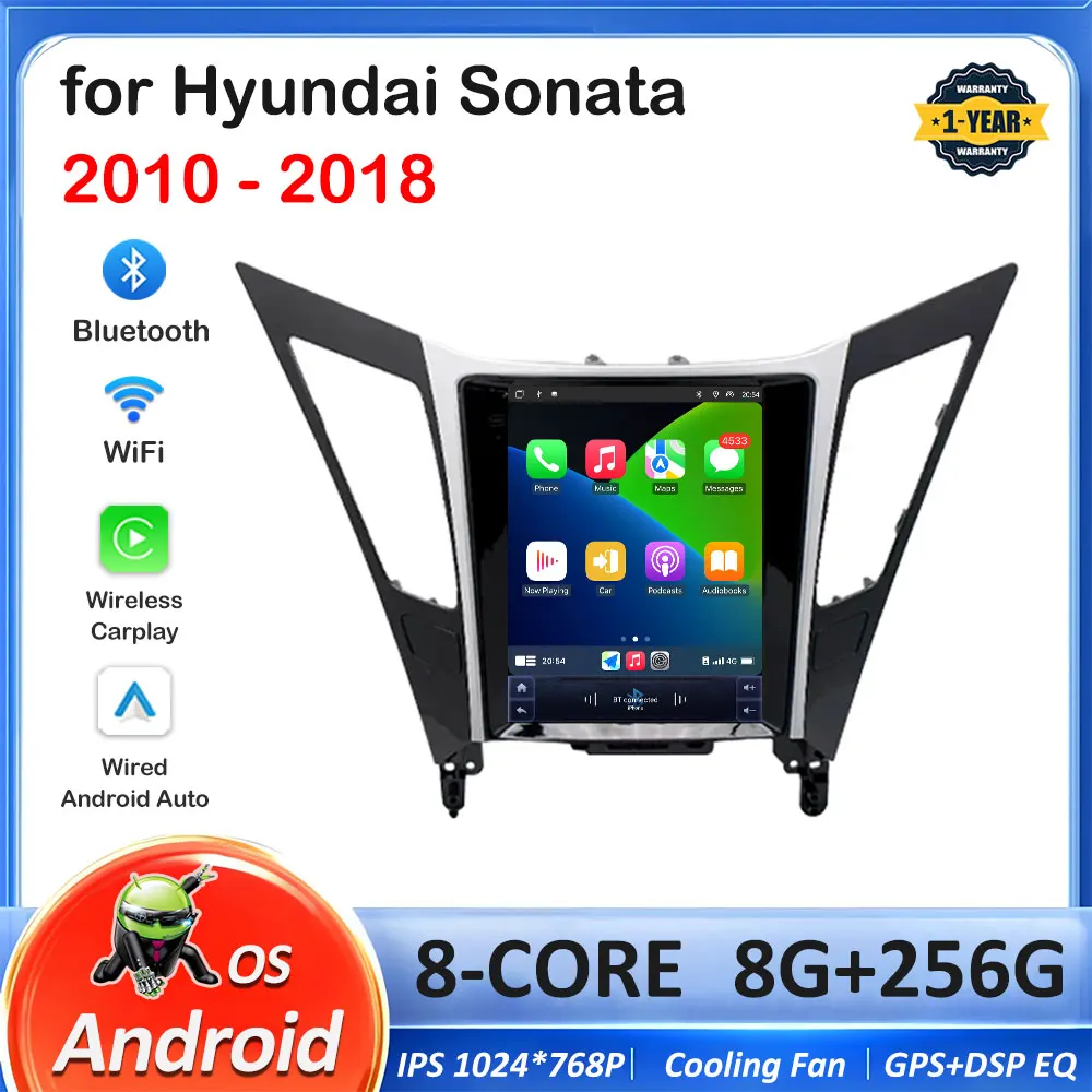 Для Hyundai Sonata 2010 2011 2012 2013 2014-2018 Android интеллектуальная система беспроводной Carplay