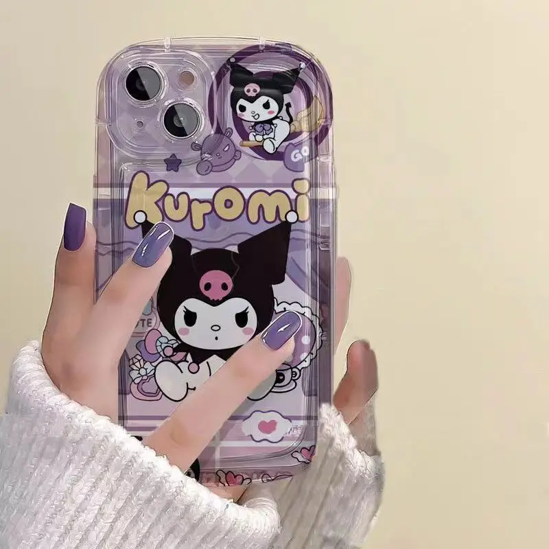 

Sanrio Kuromi Melody Phone Case For iPhone 11 12 13 14 Pro MAX 12 13 Mini X XS XR Max 6 6s 7 8 14 Plus Clear Luxury Cover Coque