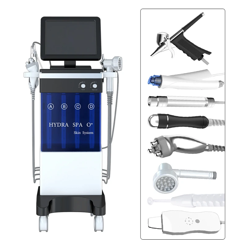 

11 IN 1 New Configuration Mulitifunktion HrdraFacial oxygen vacuum Cleansing Skin Care 4 PDT Hair Treatment Beauty System Device