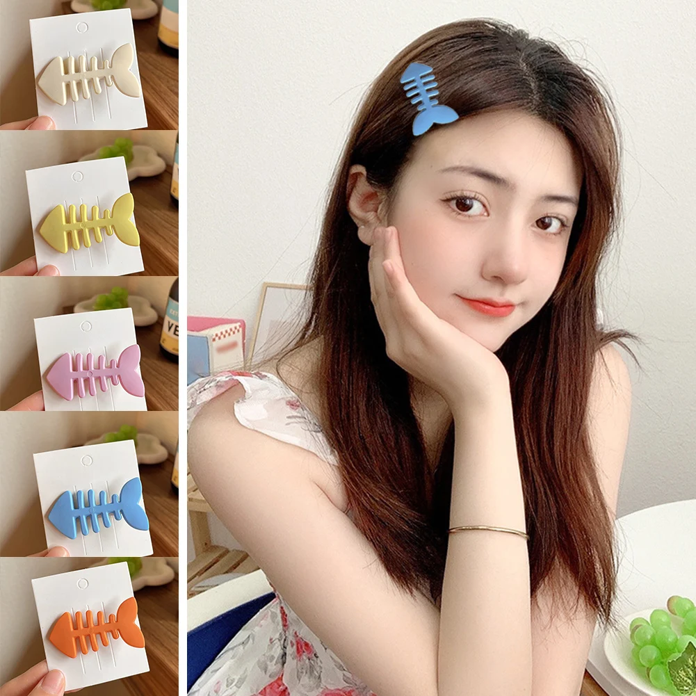 

2022 New Candy color Fishbone Hair BB Clips Women Plastic Hairpins Jewelry Hair Barrettes Bridal Headwear Girl Princess