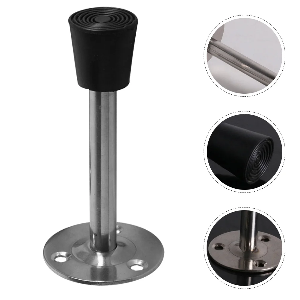 

Wall Mounted Door Stop Anti-collision Security Stopper Stainless Steel Rubber Tip Bottom