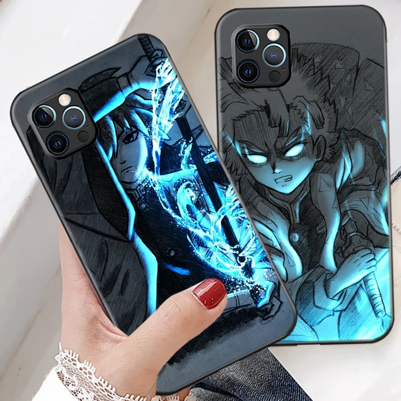 demon slayer phone case for funda iphone 11 13 pro max 12 mini x xr xs 6 6s 7 8 plus etui liquid silicon celular soft carcasa free global shipping