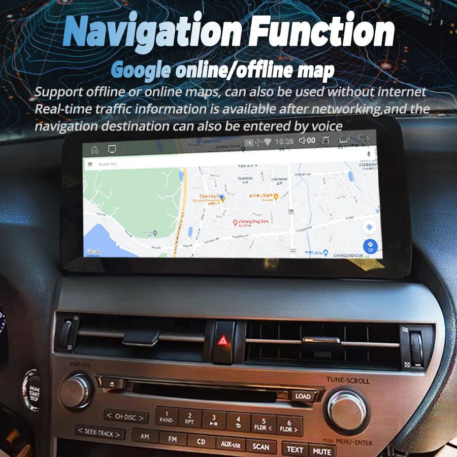 12 3-дюймовый экран Android 14 для Lexus RX RX270 RX350 RX450H 2009-2015 256 ГБ GPS Автомобильный
