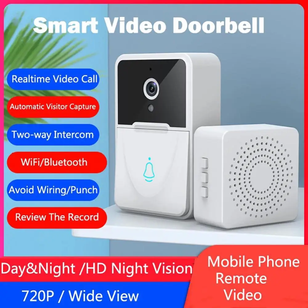 

Long Standby Walkie-talkie Video Intercom Hd Camera Voice Change Waterproof Ip65 Visual Doorbell For Home Doorbell Portable Wifi