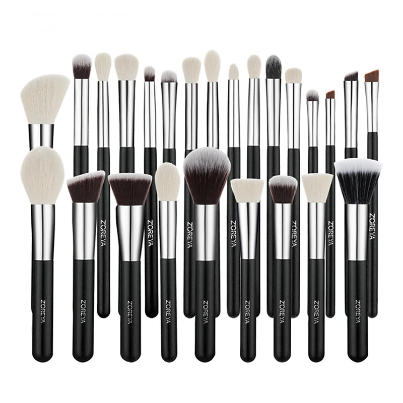 

Набор кистей для макияжа 6- 25 шт., профессиональные натуральные синтетические основа пудра Контур, смешивание теней, ресниц