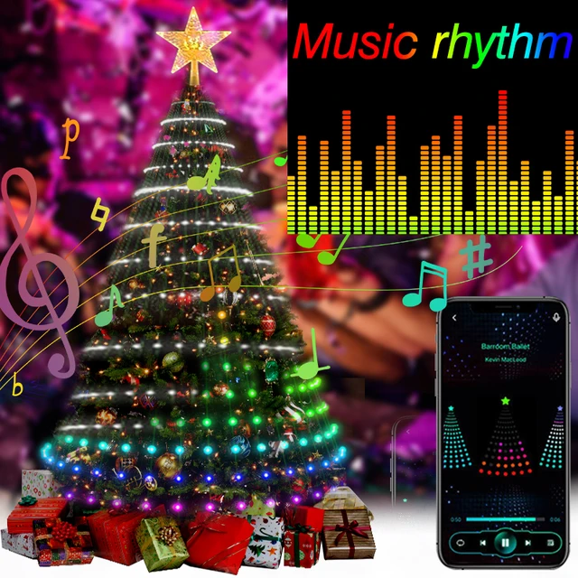 Tuya App Christmas RGBIC Tree Lights Ideal LED Fairy String Light DIY Smart Bluetooth Star Lights Xmas Wedding Party Decoration 2