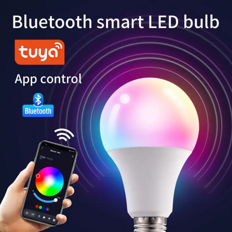 

10W E27 RGB LED Light Bulb Bluetooth Tuya Smart Lighting Lamp Color Changing Lampada Home Hotel Bar Bedroom Decor AC85-265V