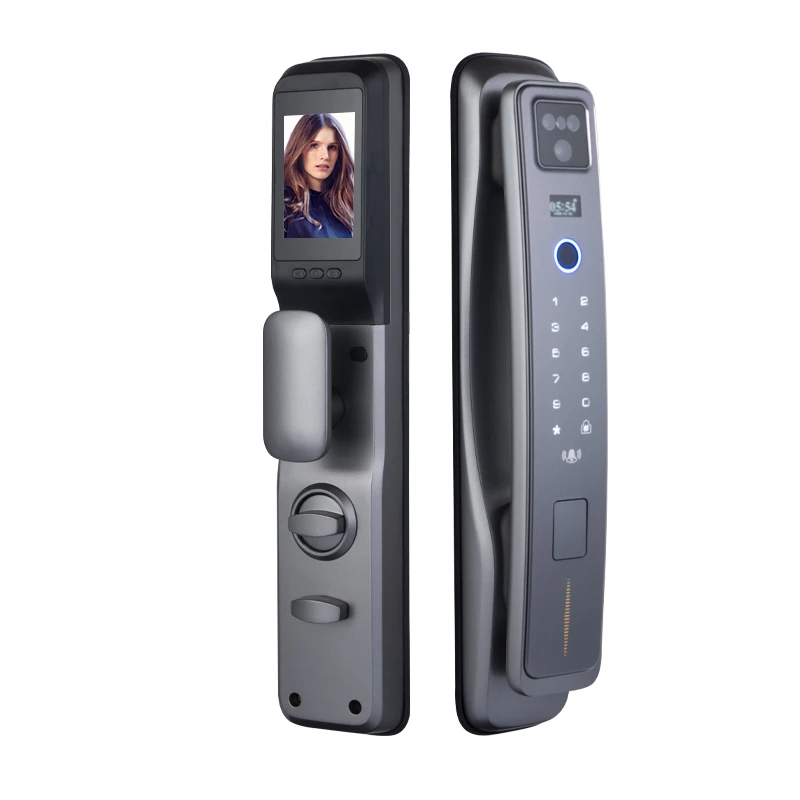 

Smart finger veins 3D Face Recognition Door Lock With WIFI APP Remote Unlock Capture Photo Peephole camera, video intercom call