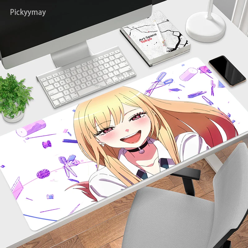 

My Dress-Up Darling Large Gaming Mouse Pad Kawaii Anime Kitagawa Marin Mouse Mat Locking Edge Pc Table Mat Office Desk Mat XXL