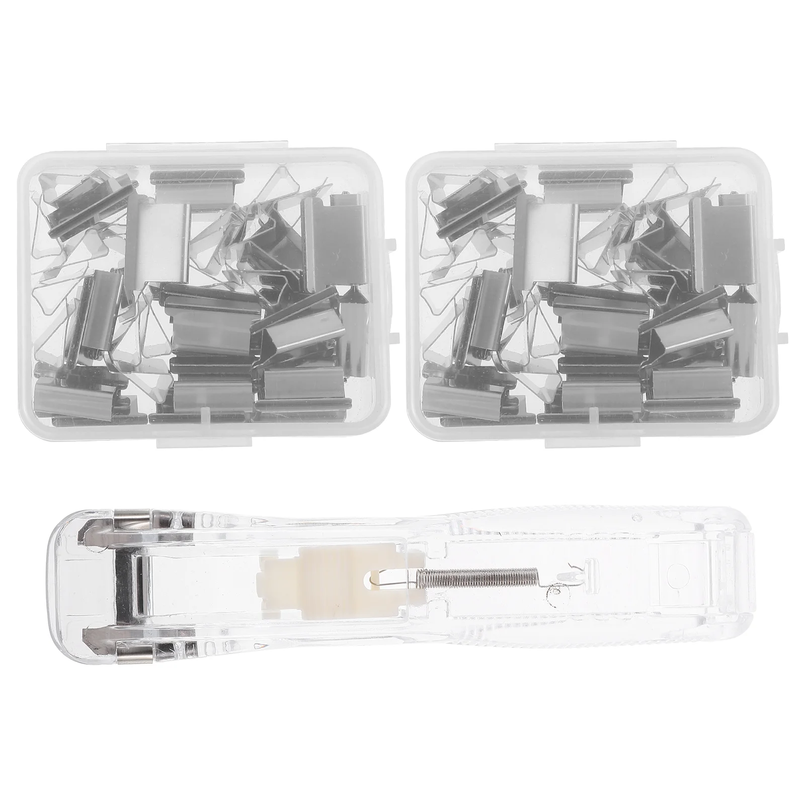 

Stapler Clip Paper Dispenser Clips Office Portable Home Tool Binding Document Clipper Clamp Reusable Fastener File Desk Binder