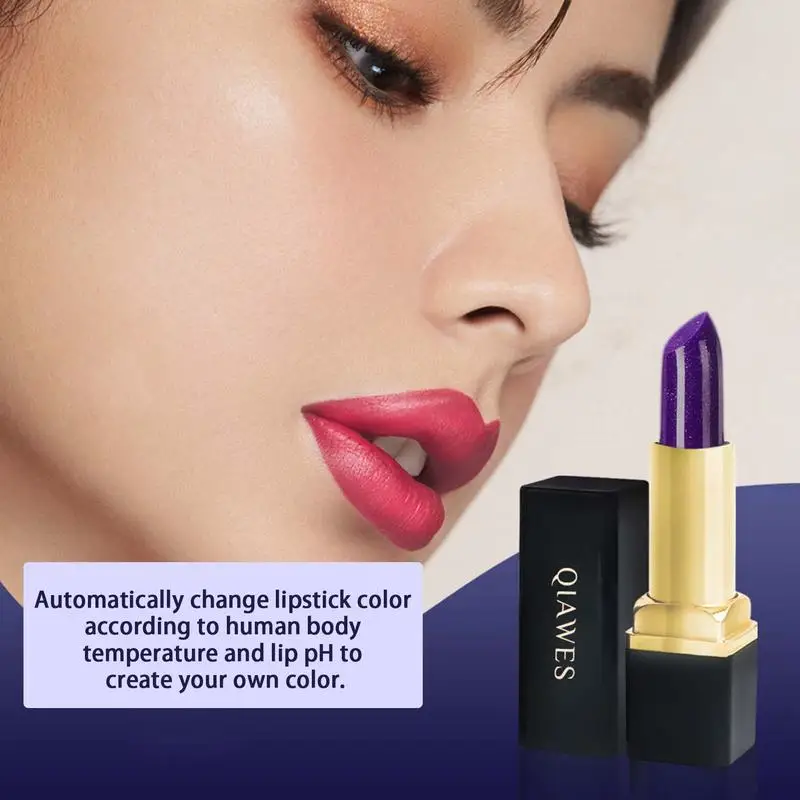 

Color Changing Blue Lipstick Waterproof LongLasting Temperature Color Change Lipstick Moisturizing Lip Stain Hydrating Lips Tint