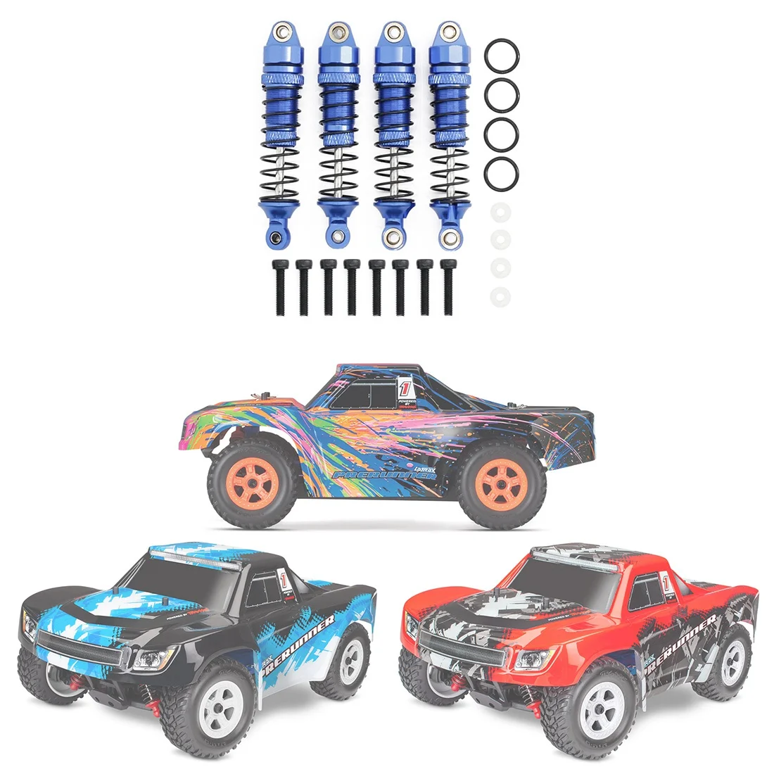 4 шт. металлический передний и задний амортизатор для Traxxas LaTrax Teton Desert Prerunner SST 1/18