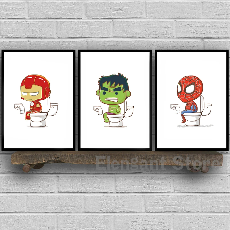 Постер супергероя из мультфильма Marvel Человек-паук Железный человек декор для