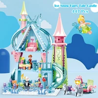 disney building blocks castle fairytale castle forest magic tower ice and snow carriage children birthday gifts assembled toys