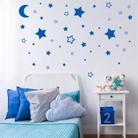 45pcsset mix moon and stars vinyl wall stickers for kids room bedroom wall decals hallow pvc stickers baby nursery home decor
