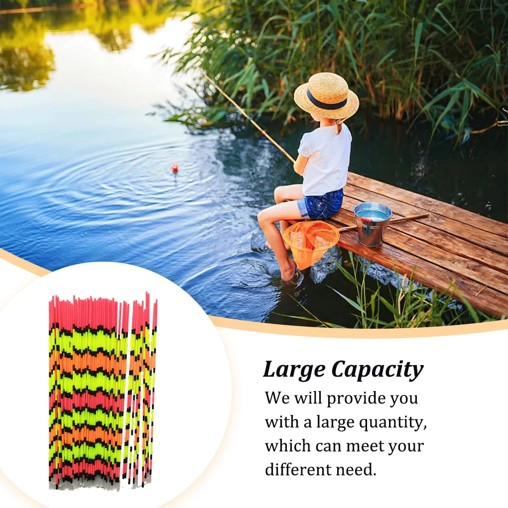 

100 Pieces Fishing Float Vertical Buoy Fluctuate High Sensitivity Tail Floats Sports Tube Indicator Outdoor 1 3X5