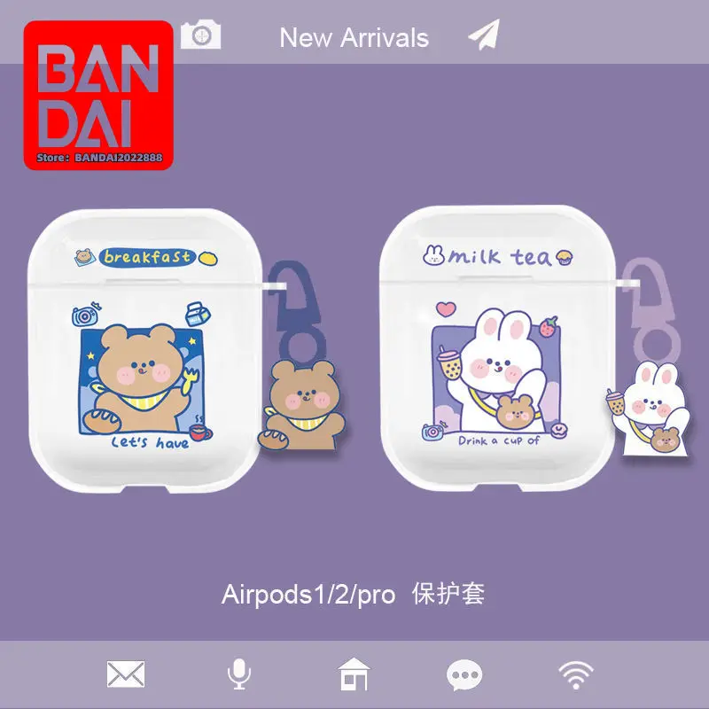 

INS Rabbit Airpods2 Generation Protective Case Transparent and Creative Couple Earphone Sleeves Pendant