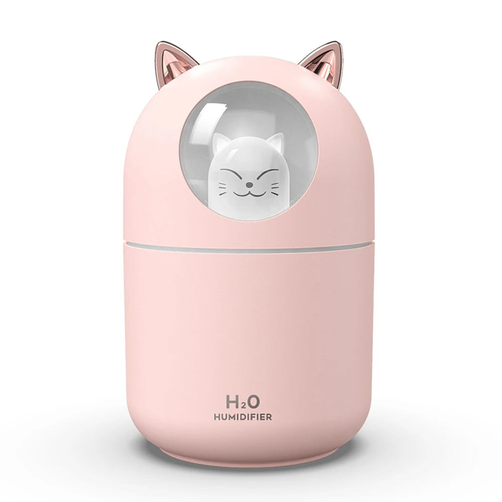 

Portable Small Humidifier 300Ml Mini Cool Mist Humidifier with Night Light USB Personal Humidifier Auto Shut-Off,B