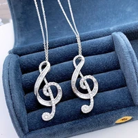 new fashion all match elegant pendant 35th note imitation moissanite necklace female temperament art high quality jewelry