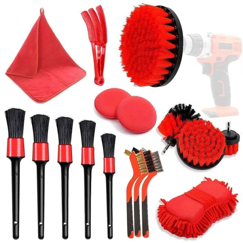 

Car Cleaning Tool Brush Set Auto Detailing Automatic Detail Drill Wash Polishing