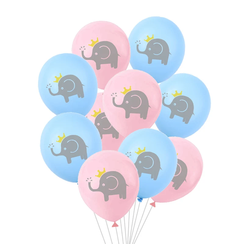 

10Pcs 12inch Cartoon Latex Balloons Children Birthday Party Decoration Blue Pink Elephant Baby Shower Balloons Decorations Favor
