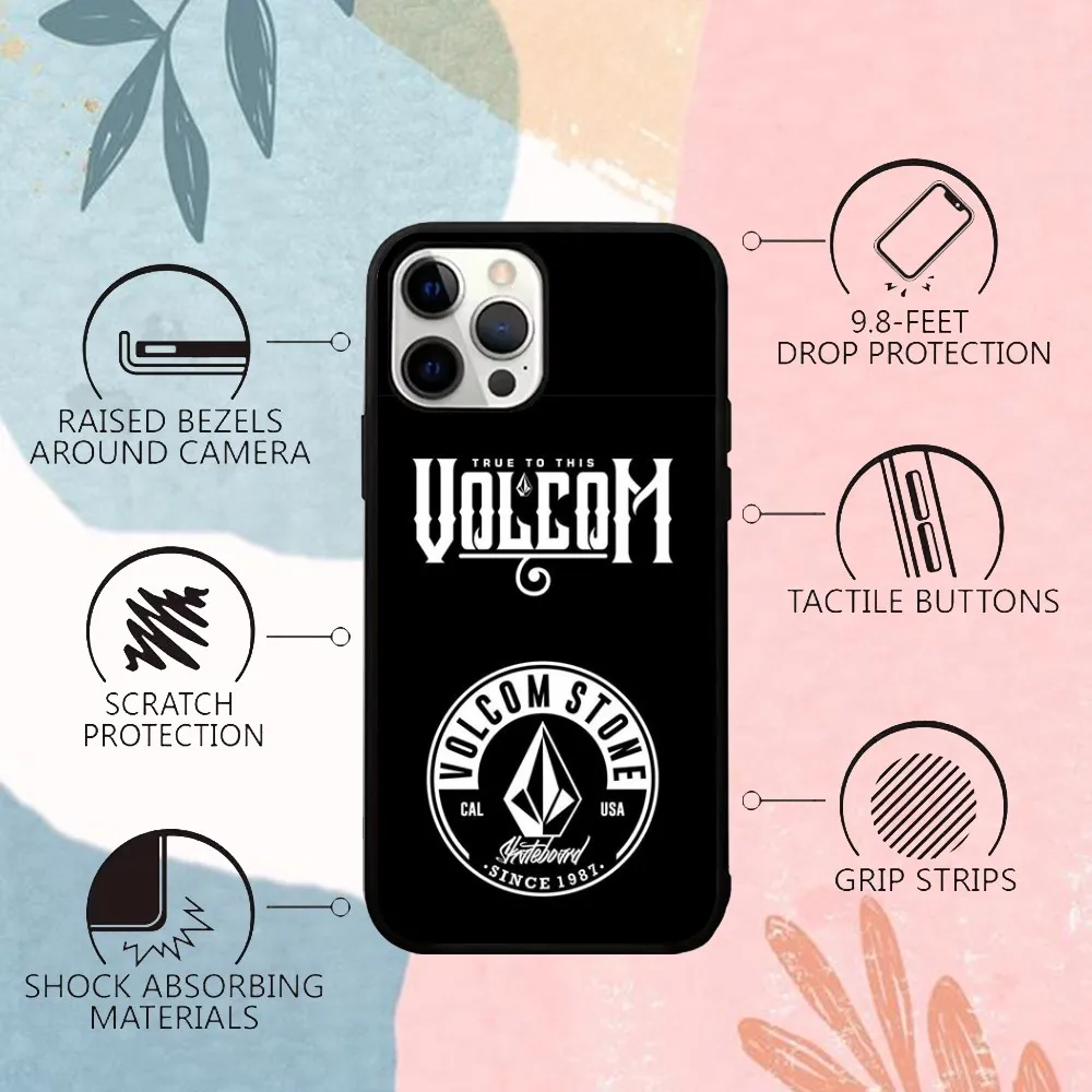 DIY V-Volcom чехол для телефона IPhone 15 14 13 Pro Max 11 12 Mini Alex зеркальный беспроводной зарядки