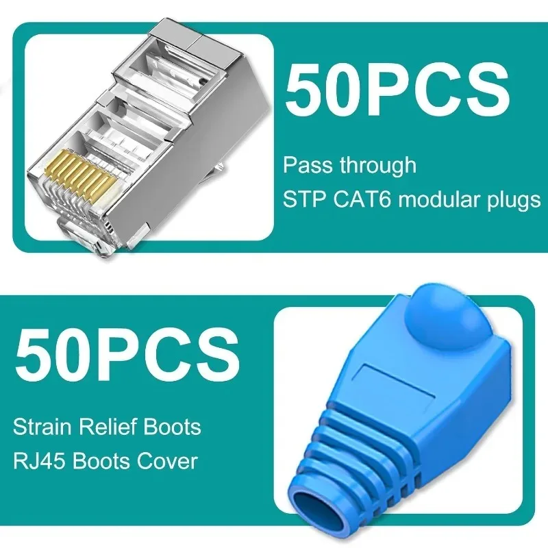 50-10 шт. Разноцветные защитные колпачки для разъемов RJ45 CAT5ECAT6 Ethernet-кабелей, защитные втулки для кабельных коннекторов (art.: 3920d0689b6b8) - 3920d0689b6b8