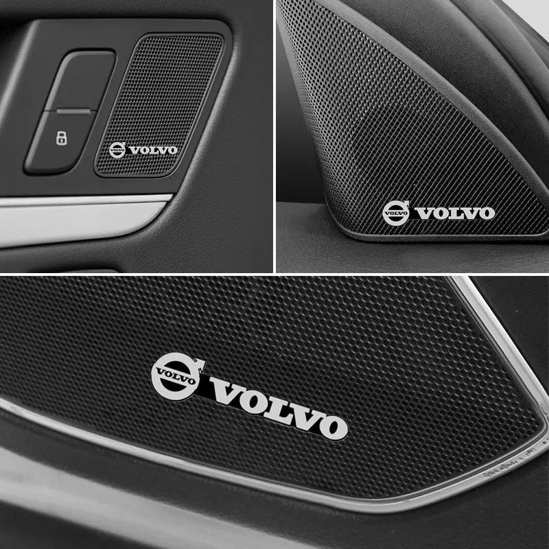 

4 шт. 3D алюминиевый значок стереодинамика, эмблема, наклейка для Volvo XC40 XC90 V40 V90 V60 XC60 S80 S60 S90 C40 V70 XC70