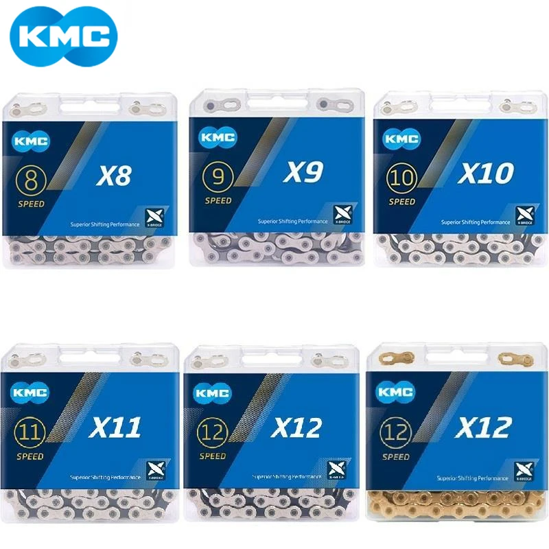KMC цепь для дорожного велосипеда X8 X9 X10 X11 X12 велосипедная 8V 9V 10V 11V 12V цепи MTB