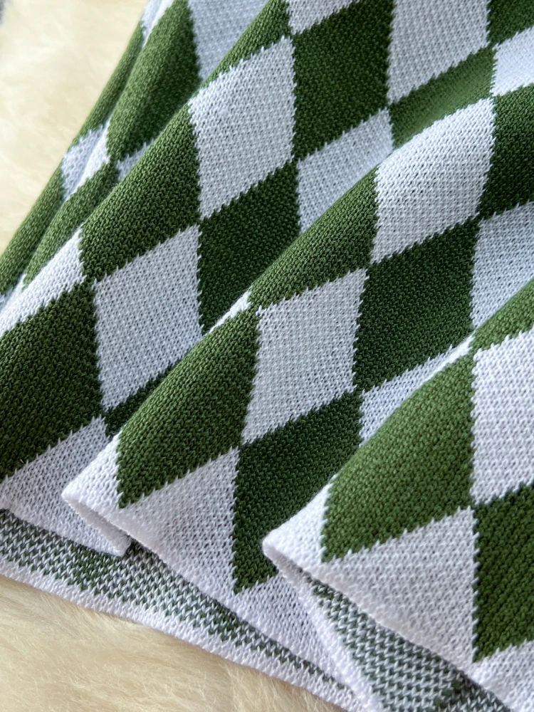 Foamlina женское элегантное клетчатое вязаное длинное платье винтажное облегающее