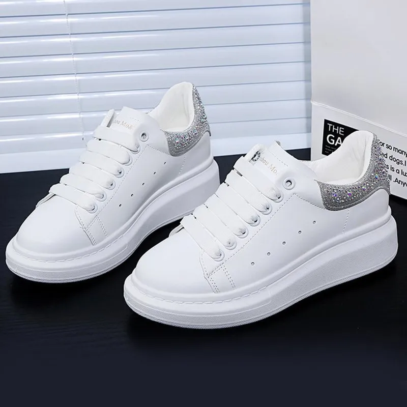 

Women's Vulcanized Shoes Bling Diamond Platform Sneakers Brand Designer Shoe Women Sports White Sneakers Casual Female Shoes