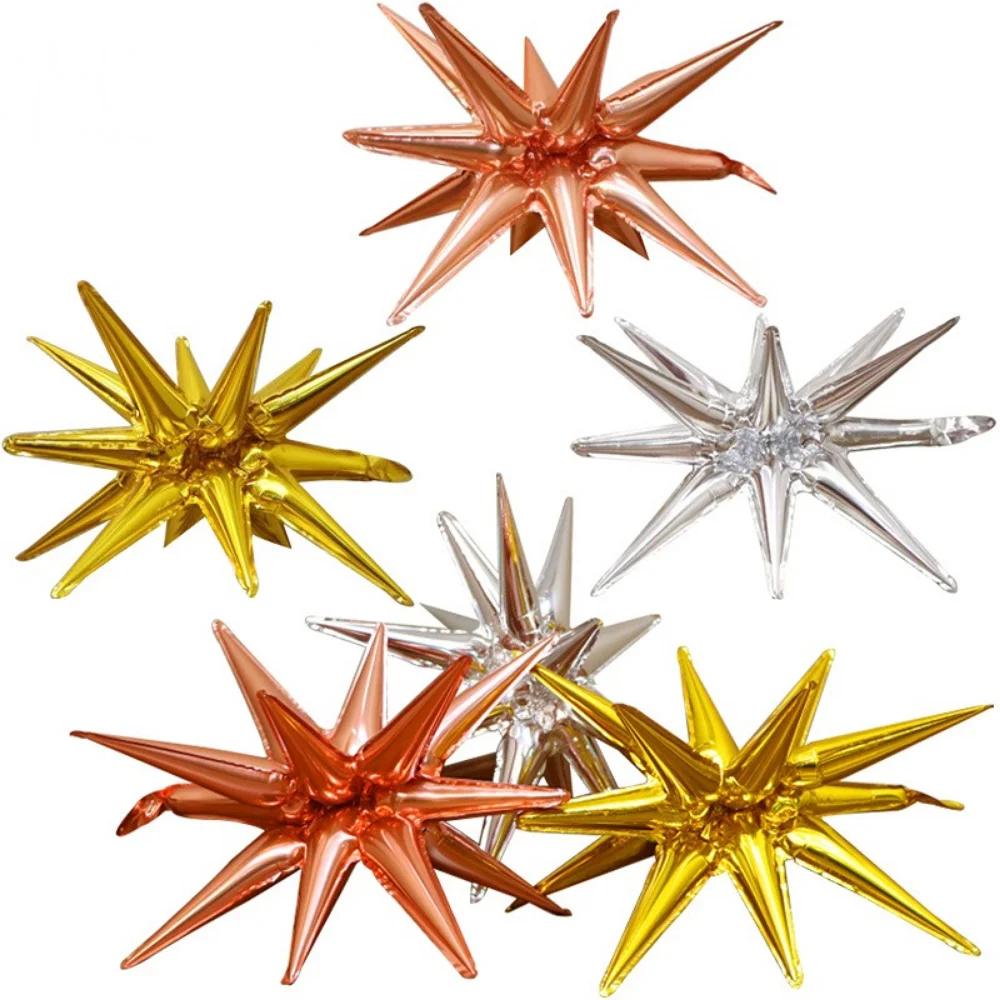 

1Pcs Siamese Explosion Star Balloon Starburst Balloons Water Drop Cone Foil Balloons New Year Wedding Birthday Party Decor
